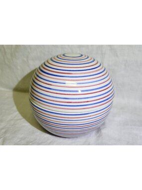 Vintage MCM Raymor Bitossi Ceramic Sphere Lidded Orb Red White Blue